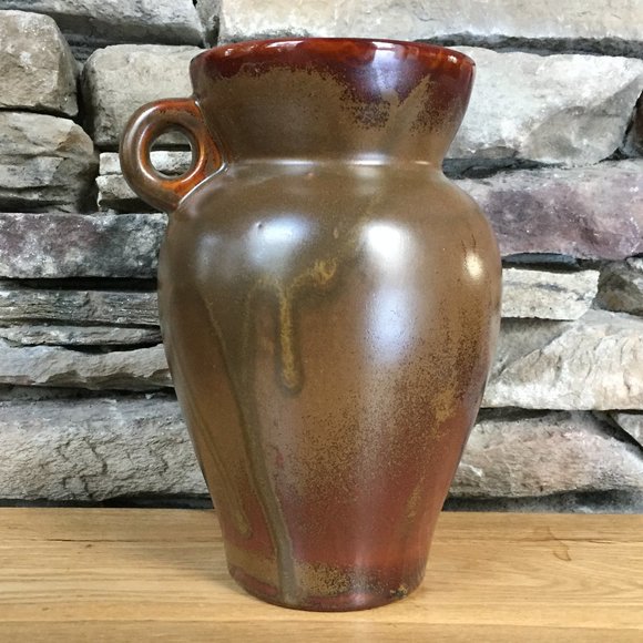 Vintage Ceramic Vase Brown Vessel Jug Decor